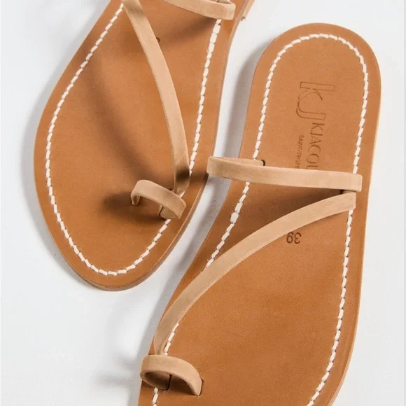K.Jacques Tan Minimalist Toe-Loop Sandals - Picture 4 of 5